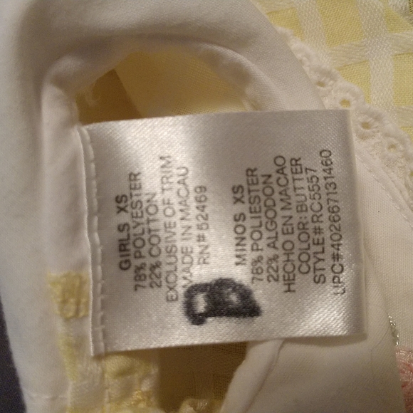 Baby Girl's sz XS Yellow/White Dress & Bloomer Set by Rose Cottage - Picture 5 of 8